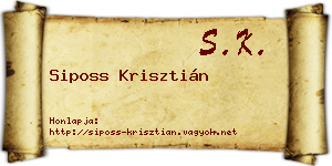 Siposs Krisztián névjegykártya