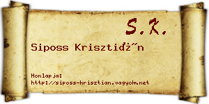 Siposs Krisztián névjegykártya